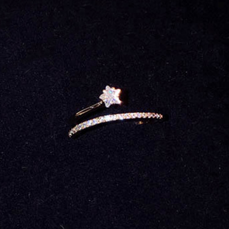 MIGGA Թ  CZ ũŻ Ÿ    ÷ Bague /MIGGA  Cubic Zircon CZ Crystal Star Ring for Women Adjustable Gold Color Bague Jewelry